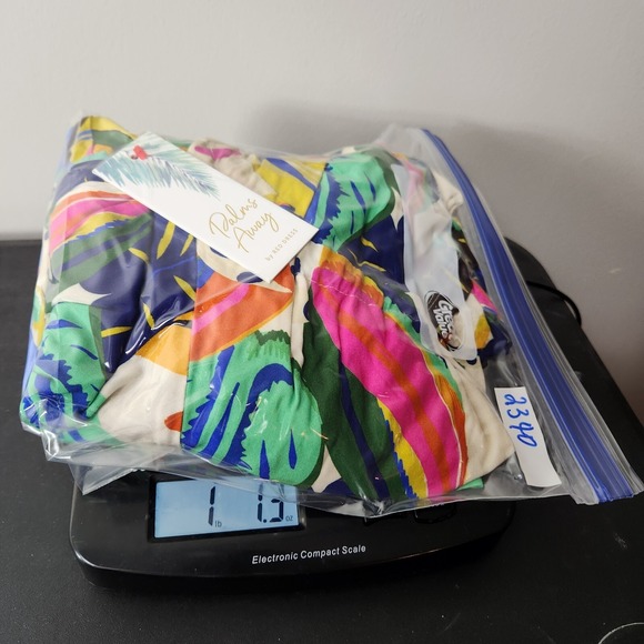 Palms Away Tropical Maxi Dress Oversize Dolman Sleeves Sz S CRUISE VACATION Beac - Picture 14 of 16